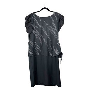 Glamax Vintage Black Sparkle Glitter Midi Dress Size 17-18